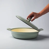 BergHOFF Ron 11" Cast Iron Deep Skillet 3.5Qt. with Lid, Green