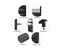 gaomon Corner Bar Cabinet, Wine Bar Cabinet with Glass Holder and Large Storage Space, Coffee Bar Cabinet with Mesh Door and Adjustable Shelf, Dark Wo