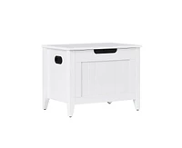 Gaomon Storage Chest, Upholstered Storage Trunk with 2 Safety Hinges, Storage Bench, Flip-Top Toy Chest for Entryway, Bedroom, Living Room, White