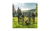 Slickblue 8-Panel Heavy-Duty Metal Playpen with Door, 39.37"H Dog Fence and Pet Exercise Pen for Indoor and Outdoor Use