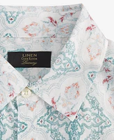 Club Room Men's Zurich Long Sleeve Button-Front Printed Linen Shirt, Exclusively at Macy's