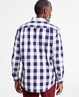 Club Room Men's Tangent Plaid Woven Long-Sleeve Button-Down Shirt, Exclusively at Macy's