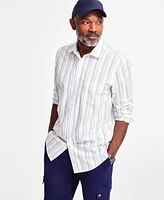 Club Room Men's Alba Stripe Woven Long-Sleeve Button-Down Shirt, Exclusively at Macy's