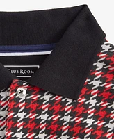 Club Room Men's Short Sleeve Houndstooth Pique Polo Shirt, Exclusively at Macy's