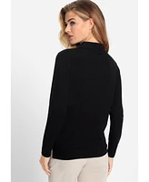 Olsen Women's Embellished Mock Neck Sweater