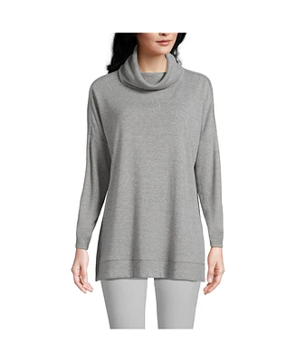 Lands' End Women's Long Sleeve Cozy Knit Cowl Neck Tunic