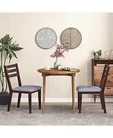 Gymax Upholstered Dining Chair Set of Armless Cushioned Seat Hollow Curved Backrest