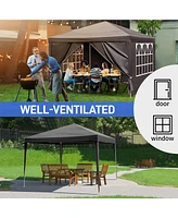 Slickblue Waterproof Gazebo Outdoor Canopy - Patio Tent for Wedding, Bbq, and Party Events