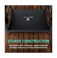 SereneLife Firewood Rack Holder, Heavy Duty Wood Storage Organizer for Outdoor and Indoor Fireplace