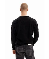 Desigual Men's Textured motif pullover