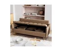 gaomon Sofa Couches, Sofas with Storage Under Seat Modern Faux Leather Couch for Living Room Office Button Tufted Design