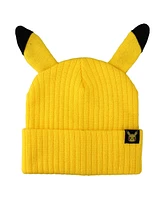 Pokemon Men's Pikachu Inspired Yellow Cuff Beanie