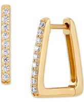 Diamond Geometric Hoop Earrings (1/4 ct. t.w.) in 14k Gold-Plated Sterling Silver