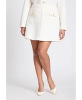 Eloquii Plus Gold Button Mini Skirt