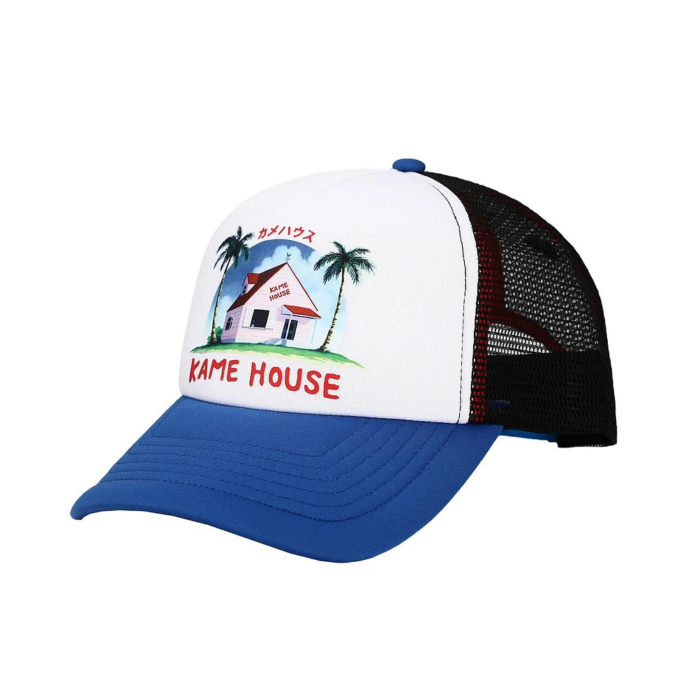 Dragon Ball Z Men's Dragon Ball Kame House Plain White Adjustable Trucker Hat