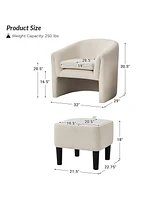 Hulala Home Silvan Modern Armchair with Storable Ottoman