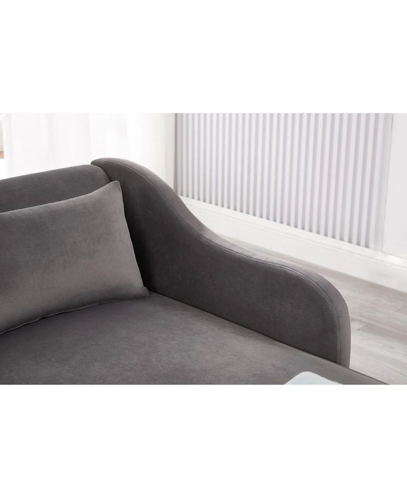 Slickblue Modern Velvet Upholstered Chaise Lounge Chair Stylish and Comfortable Seating Solution