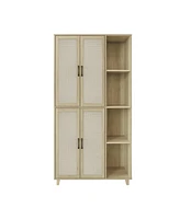 Slickblue 4 Door Cabinet with Shelves Adjustable Inner Shelves, Storage