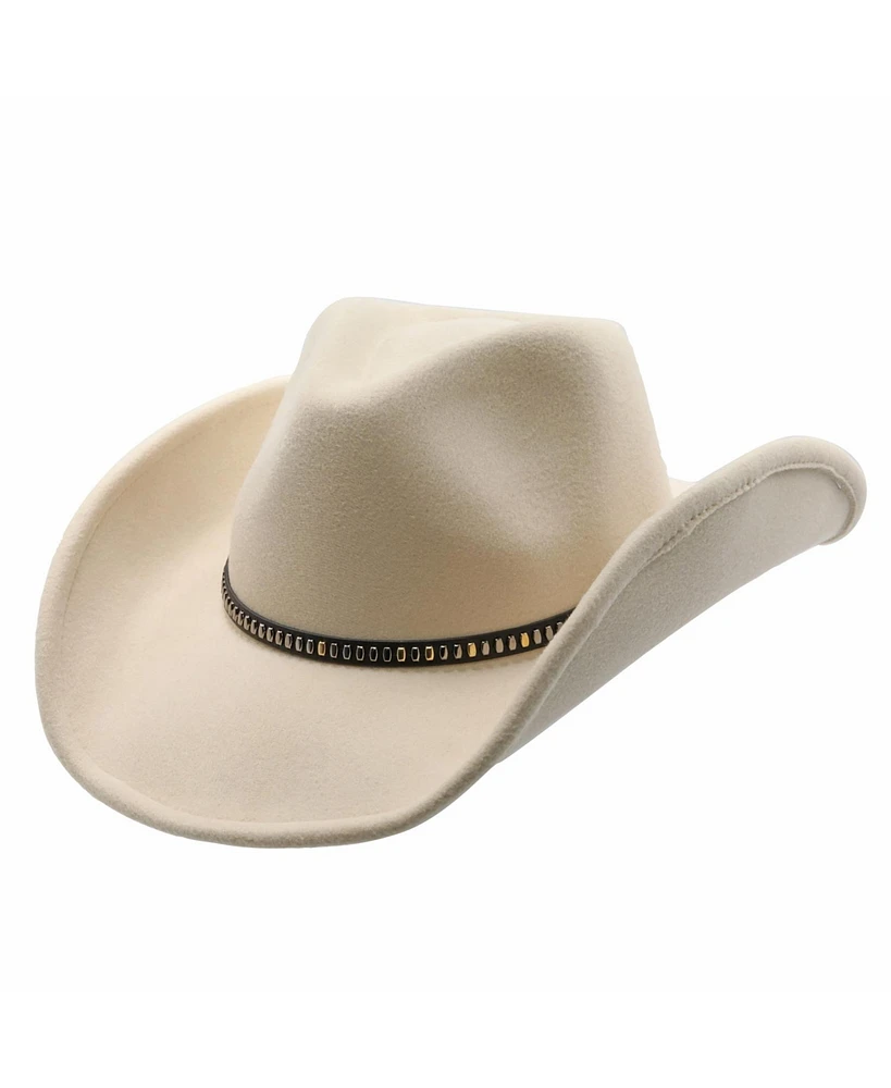 Peter Grimm Faith Ultra Poly Felt Studded Western Drifter Hat