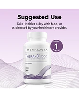 Theralogix Thera-d 2000 Vitamin D Supplement - 2,000 Iu (50 mcg) Vitamin D3 Tablets - 180-Day Supply - Immune Support Supplement for Women & Men