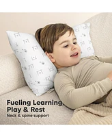 Cuddly Toddler Pillow with Pillowcase, 13X18 Kids for Sleeping, Small Travel Pillows, Nursery
