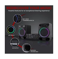 Pyle 3-Piece Mini Hi-Fi Bluetooth Stereo System With MP3, Usb, Fm Radio, Bass Reflex Speaker, Dsp-Tech & Remote Control, 160 Watt