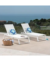 Myers Adjustable Mesh-Backed Chaise Lounge For Poolside And Patio Comfort
