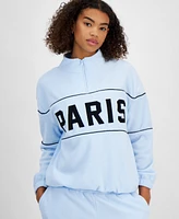 Rebellious One Juniors' Paris Quarter-Zip Sweatshirt