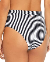 Raisins Juniors' High-Waisted Striped Bikini Bottoms