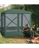 Pop Up Camping Canopy Gazebo Screen Shelter Tent with Single Person Easy Set-Up, Ventilating Mesh, Portable Carry Bag for Outdoor Camping Party Event,