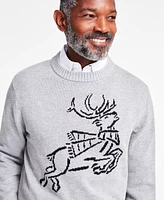 Club Room Men's Jacquard Crewneck Reindeer Graphic Sweater, Exclusively at Macy's