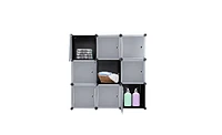 Slickblue 9-Cube Diy Plastic Closet Cabinet for Customizable Storage Solutions and Organization