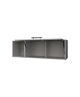 Fm Furniture Cutter Wall Cabinet in Melamine With Pneumatic Arms And Open Storage, Smoke