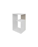 Fm Furniture Amado Nightstand with Open Storage,White