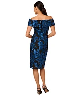 Adrianna Papell Women's Soutache Off-The-Shoulder Sheath Dress