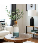 LuxenHome Earth Tones Ombre Stoneware Vase