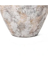 LuxenHome Marble White -Inch Tall Stoneware Table Vase