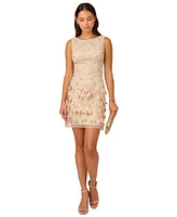 Adrianna Papell Women's Beaded 3D Applique Sheath Dress