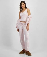 Hippie Rose Juniors Teddy Cardigan With Tank Top Set Joggers