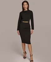 Donna Karan New York Women's Belted Cowl-Neck Dress