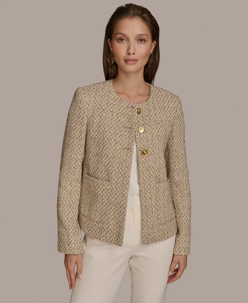 Donna Karan New York Women's Round-Neck Button-Front Jacket