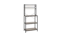 Slickblue 5-Tier Kitchen Bakers Rack with 10 S-Shaped Hooks – Rustic Gray