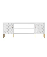 Boyel Living Versatile Tv Stand with Elegant Honeycomb Design and Ample Storage
