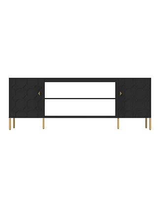 Boyel Living Versatile Tv Stand with Elegant Honeycomb Design and Ample Storage