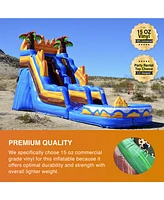 JumpOrange 15 Oasis Commercial Grade Water Slide with Detachable Deep Pool for Kids and Adults (with Blower), Outdoor Indoor, Wet Dry Use, Tall Waters