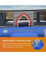 JumpOrange Shark Commercial Grade Bounce House Water Slide with Pool (with Blower), Kids and Adults, Wet Dry Combo, Basketball Hoop, Pop Up Obstacles,