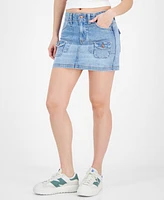 Celebrity Pink Juniors' Denim Mini Cargo Skirt