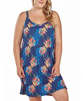 iCollection Plus Floral Microfiber Nightgown