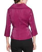 Alex Evenings Women's Side-Tie Draped-Collar 3/4-Sleeve Jacket