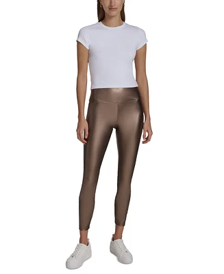 Andrew Marc Sport Women's Metallic Faux-Leather Leggings